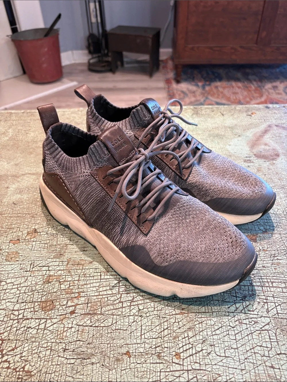Cole Haan Zerogrand All-Day Trainer Stitchlite Gray Brown Men’s 9M